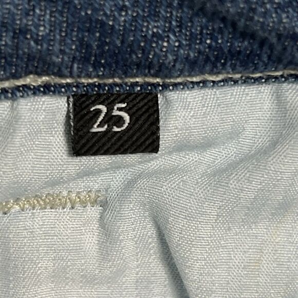 7 For All Mankind Luxe Vintage Ultra High Rise Slim Kick Jeans 25 Button Fly - Picture 6 of 17